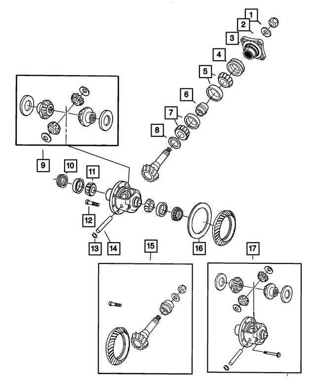 5086912AB - Rear Axle; American Axle 292 MM Single Rear Wheel; Differential and Drive Line: Pinion Shaft Shim Kit for Mopar Image