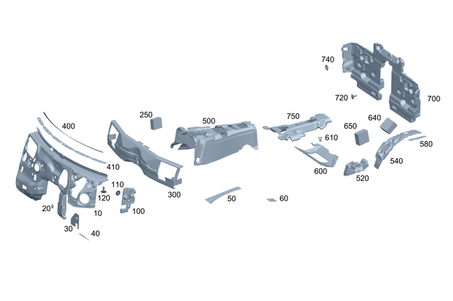 2326824401 - Instrument Panel/Center Console/Linings: Dampening, Firewall for Mercedes-Benz: AMG GT 63 Pro, SL63 AMG, SL63 AMG S E Performance Image image