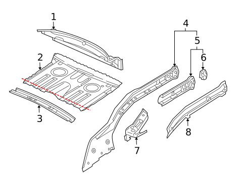 Rear Floor & Rails for 2000 Porsche Boxster #0