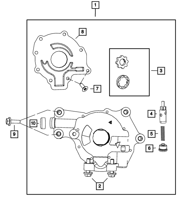 68206657AB - 2.7L Gas; Engine: Engine Oil Pump for Mopar Image