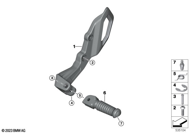 46717107762 - Frame and Mounting Parts: Footrest Plate Right - Shadow for BMW-Motorrad Image image