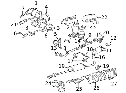 Exhaust Components for 2008 Lexus RX400h #0