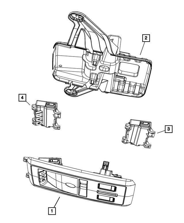 1UY31BD1AA - Interior Trim: Overhead Console Housing for Mopar Image