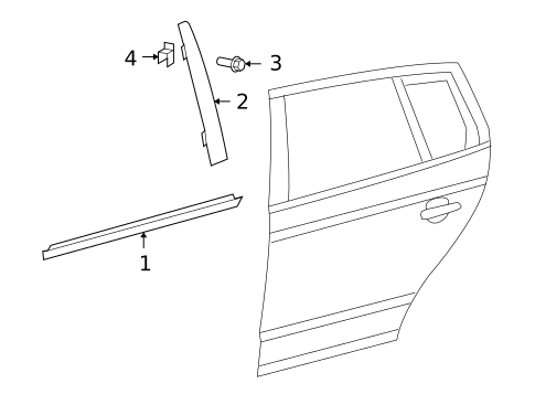 Exterior Trim - Rear Door for 2012 Volkswagen Golf R #0