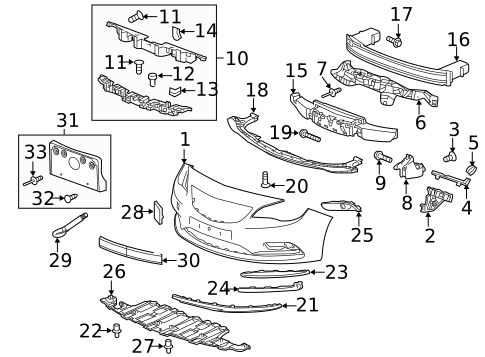 Bumper & Components - Front for 2017 Buick Cascada #0