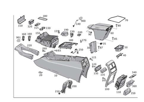 Housing with Stowage Tray, Armrest and Ashtray for 2017 Mercedes-Benz GLS350d #0