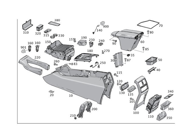 1666803703 - Trim: Housing, Center Console for Mercedes-Benz: GL350, GL450, GL550, GL63 AMG, GLE300d, GLE350, GLE400, GLE43 AMG, GLE450 AMG, GLE550e, GLE63 AMG, GLE63 AMG S, GLS350d, GLS450, GLS550, GLS63 AMG, ML250, ML350, ML400, ML550, ML63 AMG Image image