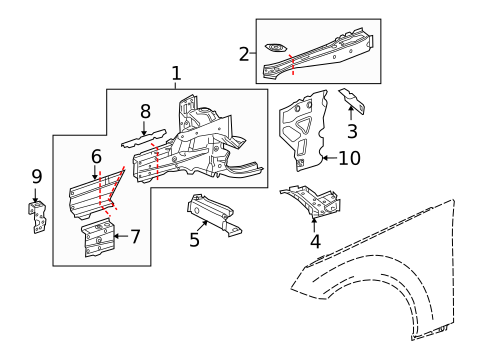 Structural Components & Rails for 2014 Mercedes-Benz C63 AMG #0
