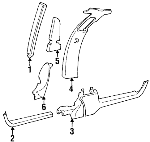 Interior Trim - Pillars for 1997 Cadillac DeVille #0