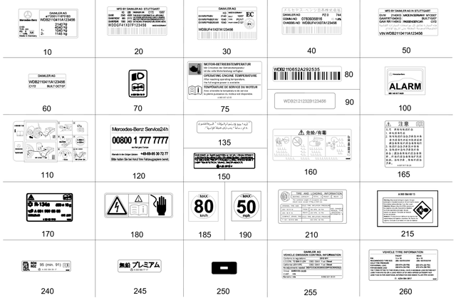 8174104 - Tools and Accessories: Identification Plate for Mercedes-Benz: 180A, 180b, 220a, 300C, 300CD, 350SD, A220, AMG GT, AMG GT 43, AMG GT 53, AMG GT 55, AMG GT 63, AMG GT 63 Pro, AMG GT 63 S, AMG GT 63 S E Performance, AMG GT Black Series, AMG GT C, AMG GT R, AMG GT S, C300, C350e, C400, C43 AMG, C450 AMG, C63 AMG, C63 AMG S, C63 AMG S E Performance, CLA250, CLA35 AMG, CLA45 AMG, CLA45 AMG S, CLE300, CLE450, CLE53 AMG, CLS450, CLS53 AMG, E300, E350, E400, E43 AMG, E450, E53 AMG, E63 AMG S, EQB 250+, EQB 300, EQB 350, EQE 350, EQE 350 SUV, EQE 350+, EQE 350+ SUV, EQE 500, EQE 500 SUV, EQE AMG, EQE AMG SUV, EQS 450, EQS 450 SUV, EQS 450+, EQS 450+ SUV, EQS 580, EQS 580 SUV, EQS AMG, G500, G550, G580, G63 4x4 Squared AMG, G63 AMG, GLA250, GLA35 AMG, GLA45 AMG, GLB250, GLB35 AMG, GLC300, GLC350e, GLC43 AMG, GLC63 AMG, GLC63 AMG S, GLC63 AMG S E Performance, GLE350, GLE450, GLE450e, GLE53 AMG, GLE580, GLE63 AMG S, GLS450, GLS580, GLS63 AMG, Maybach EQS 680 SUV, Maybach GLS600, Maybach S550, Maybach S560, Maybach S580, Maybach S600, Maybach S650, Maybach S680, S450, S500, S550, S550e, S560, S580, S580e, S600, S63 AMG, S63 AMG E Performance, S65 AMG, SL400, SL43 AMG, SL450, SL55 AMG, SL550, SL63 AMG, SL63 AMG S E Performance, SL65 AMG, SLC300, SLC43 AMG, SLK250, SLK300, SLK350, SLK55 AMG Image image