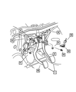 4860035AA - Clutch: Brake Pedal Bracket for Chrysler: PT Cruiser | Dodge: Neon Image