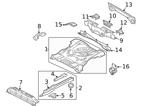 Rear Floor & Rails for 2004 Ford Escape #0