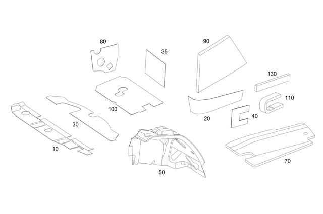 2056820641 - Trim: Dampening, Floor for Mercedes-Benz: C350e, C400, C450 AMG, C63 AMG Image image