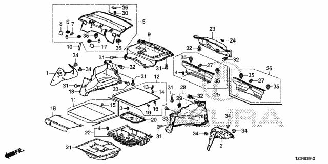 Rear Tray - Side Lining for 2019 Acura TLX #0