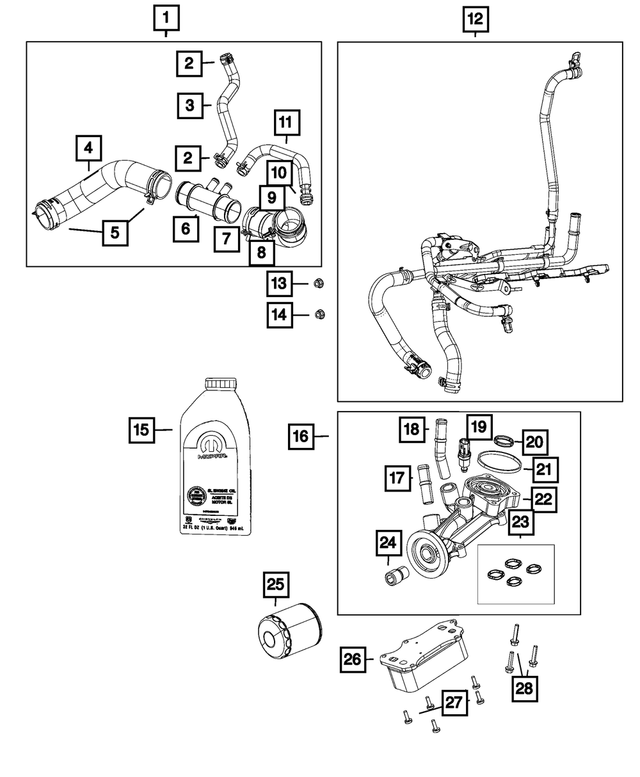 68359815AA - Engine: Coolant Bottle Return Hose for Mopar Image