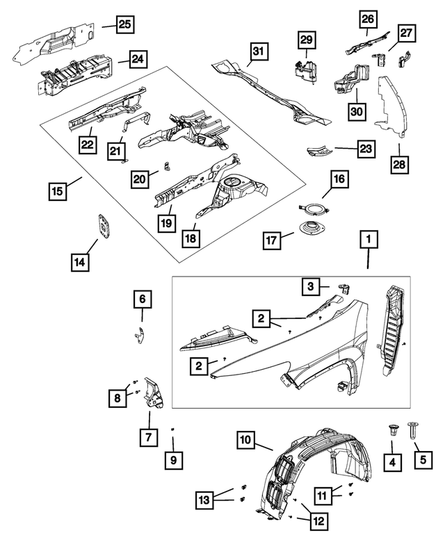 « 6510977AA – Body Sheet Metal Except Doors : Vis pour Mopar Image »