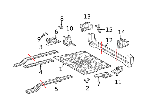 Rear Floor & Rails for 2007 Toyota 4Runner #0