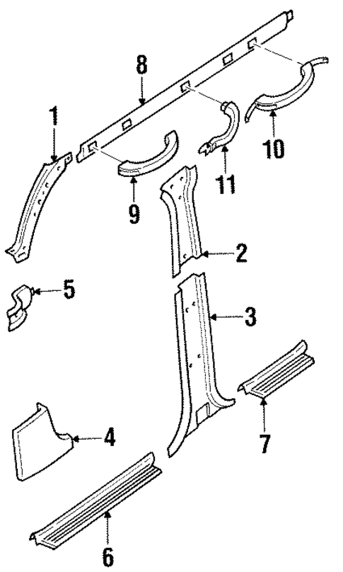Interior Trim - Pillars for 1992 Isuzu Trooper #0