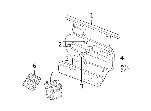 Interior Trim - Front Door for 2009 Jeep Wrangler #0