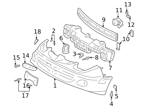 Bumper & Components - Front for 2000 Pontiac Sunfire #0