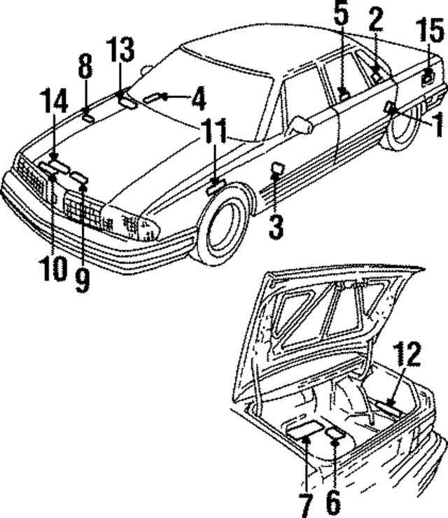 25614070 - : Air Conditioning Refrigerant and Fan Blade Warning Label for GM Image