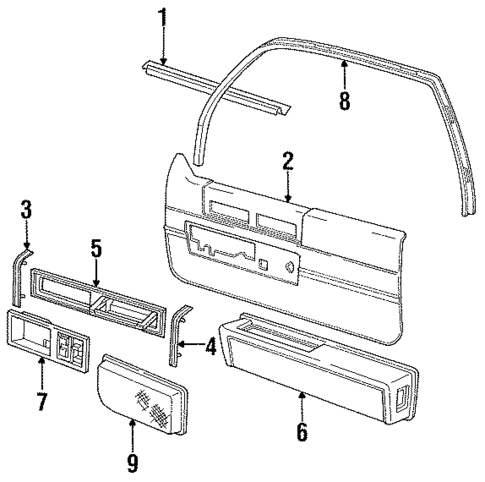 Interior Trim - Front Door for 1993 Cadillac 60 Special #0