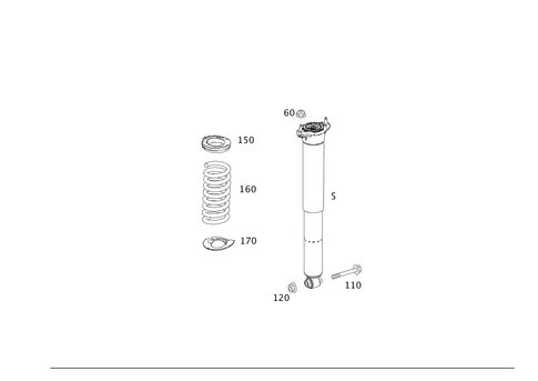 Rear Suspension Strut and Suspension Strut Mount for 2013 Mercedes-Benz GLK350 #0