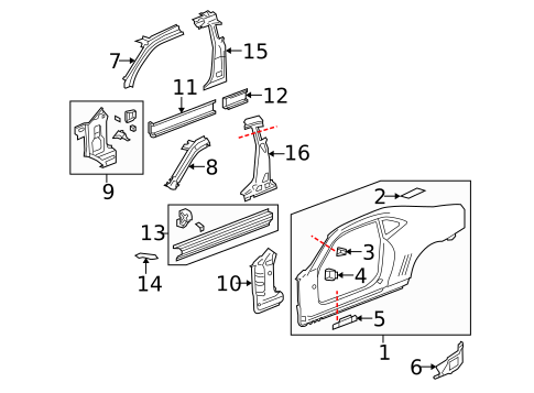Hinge Pillar for 2014 Chevrolet Camaro #0