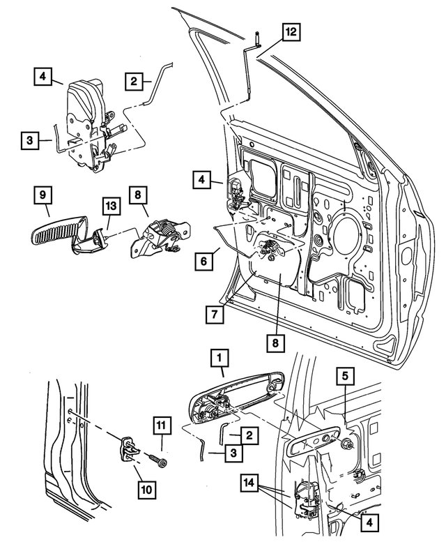 « 55276394AA – Doors and Related Parts : Poignée Extérieure/loquet Tringle, Côté Droit pour Mopar Image »