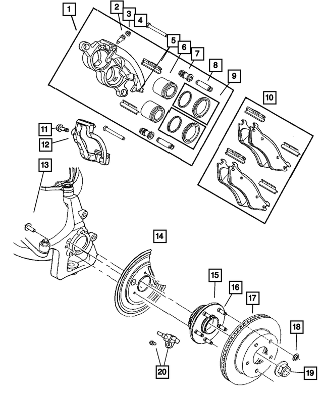5134582AC - Service Brakes: Disc Brake Caliper, Left for Mopar Image image