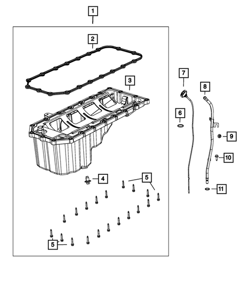 Engine Oiling, Oil Pan and Indicator (Dipstick) for 2014 Jeep Grand Cherokee #0