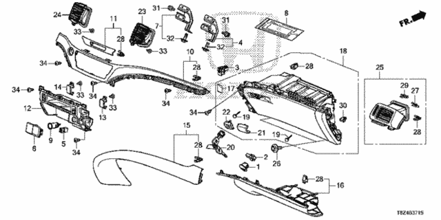 Instrument Panel Garnish (Passenger Side) for 2019 Honda Ridgeline #0