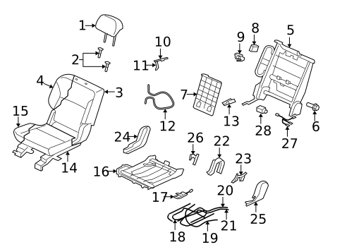 Rear Seat Components for 2013 Mitsubishi Outlander #1