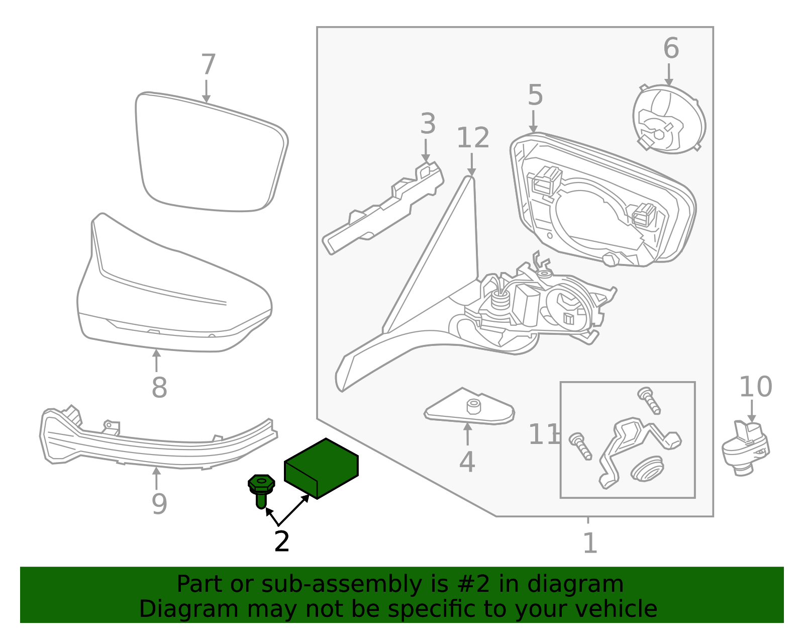 2020-2025 BMW Mirror Assembly Repair Kit 51167460316 | OEM