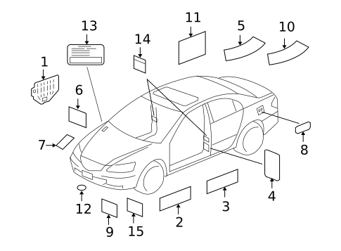 Labels for 2009 Acura RL #0