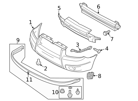 Bumper & Components - Front for 2008 Subaru Forester #0