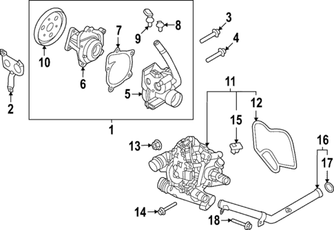 Water Pump for 2022 Hyundai Santa Fe #0