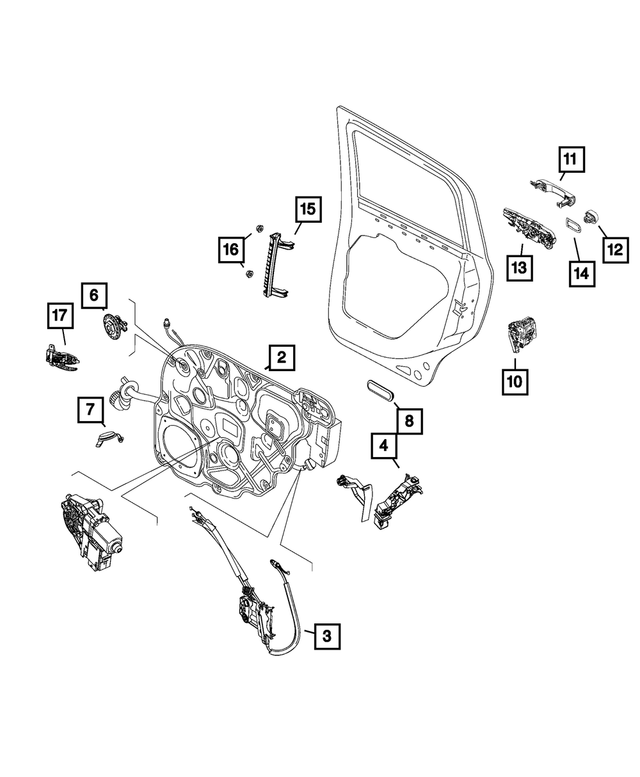 68268740AA - Doors, Door Mirrors and Related Parts: Release Assembly Cable, Right for Jeep: Renegade Image