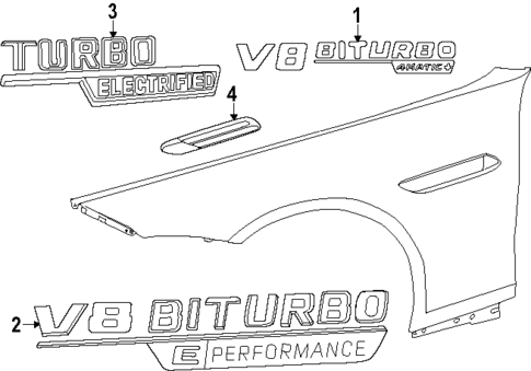 Exterior Trim - Fender for 2022 Mercedes-Benz SL 55 AMG&reg; #0