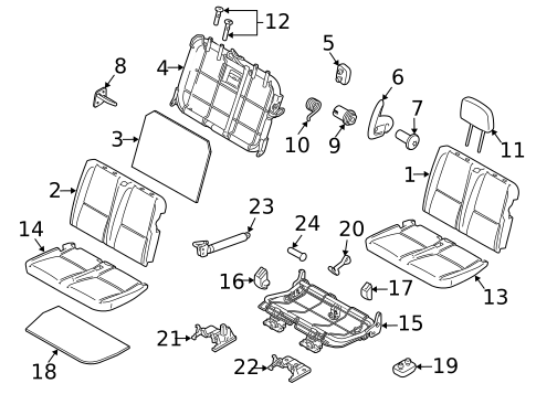 Rear Seat Components for 2010 Ford Transit Connect #0