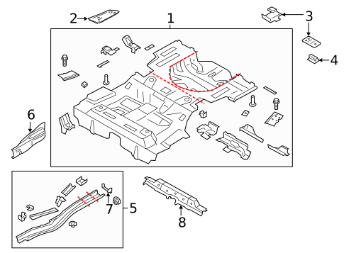 Rear Floor & Rails for 2015 Lincoln MKZ #0