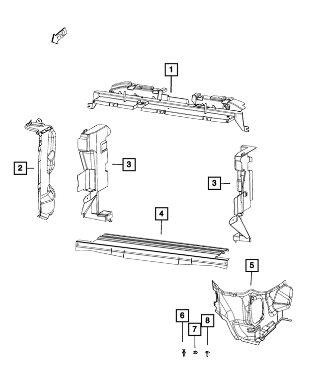 68381754AA - : Radiator Side Air Seal Kit for Mopar Image
