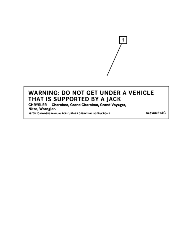4858621AD - Labels: Jack Caution Label for Mopar Image