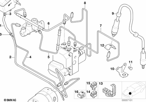 Brake Pipe, Front for 2000 BMW Z8 #0