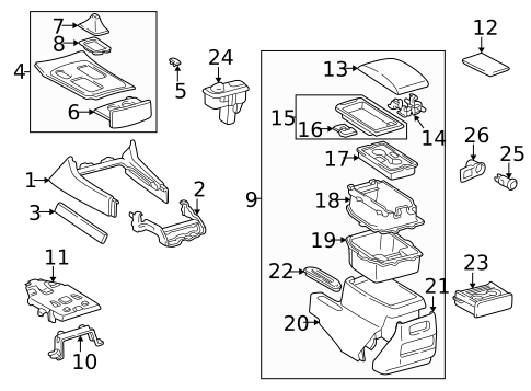 Center Console for 2000 Lexus LX470 #0