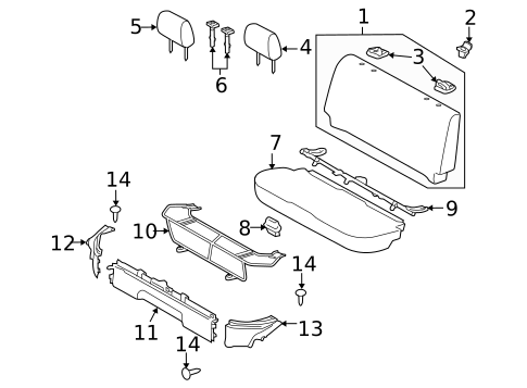 Rear Seat Components for 2010 Toyota Yaris #4
