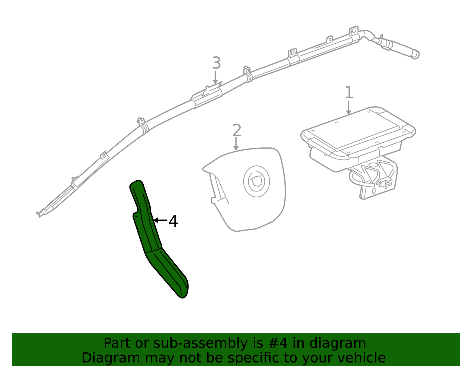 thumbnail image 2 of 2010-2016 Cadillac SRX Front Left Driver Seat Airbag – Used OEM Part 2 of 5
