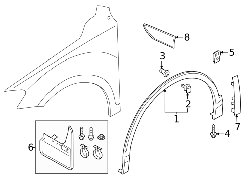 Exterior Trim - Fender for 2019 Volkswagen Tiguan #0