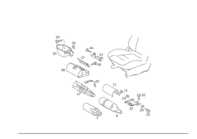 8602280 - Front Seats: Fire Extinguisher for Mercedes-Benz: 300SD, 300SL, 400E, 400SE, 400SEL, 500SEL, 500SL, 600SEL, 600SL, C220, C230, C280, C43 AMG, E420, E430, S420 Image image