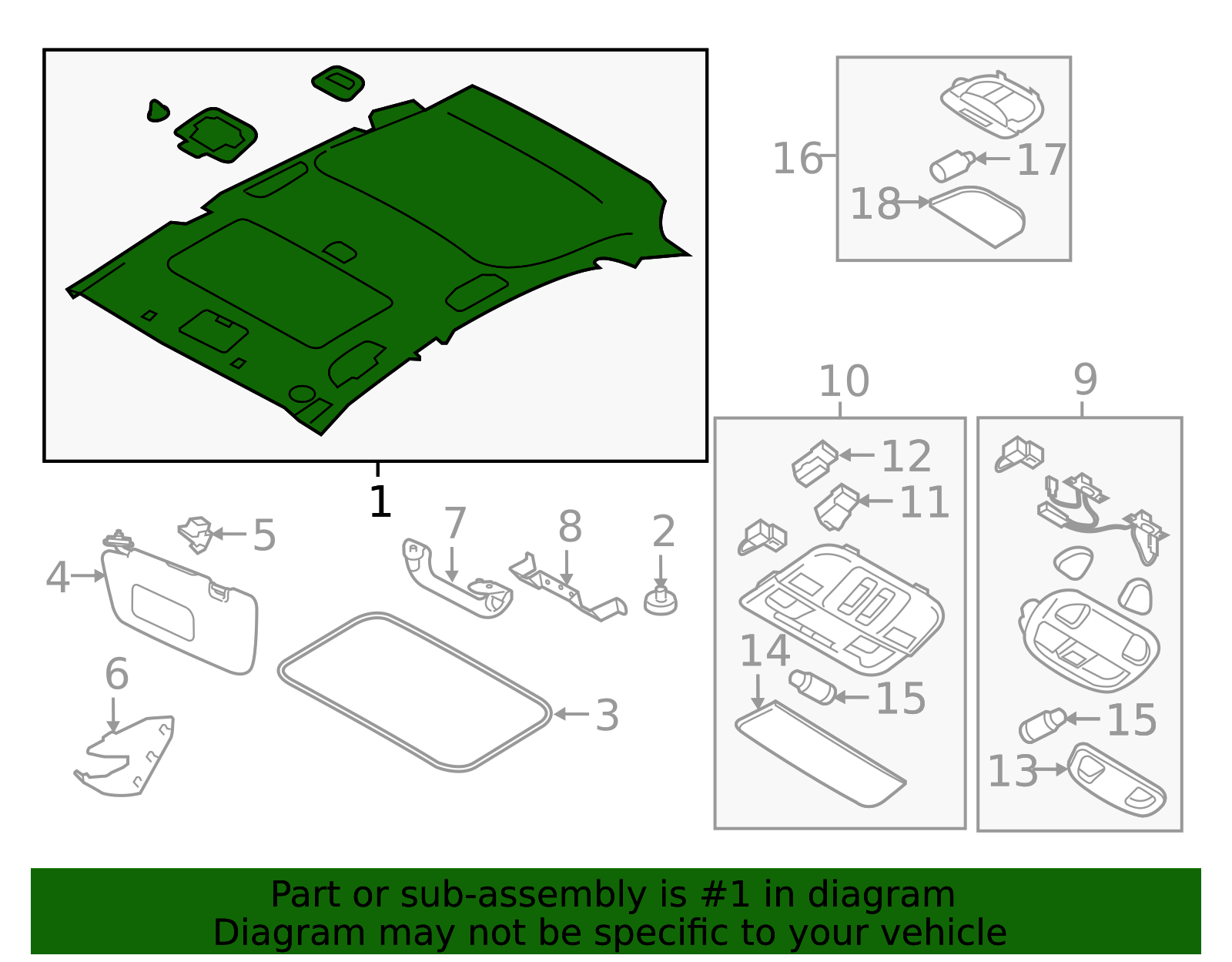 R07-5オーダーページ Headliner 94426FJ070ME | Subaru Online Parts